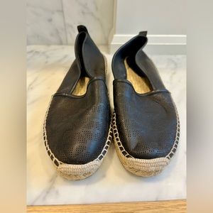 Beautiful Club Monaco black leather espadrilles - size 39